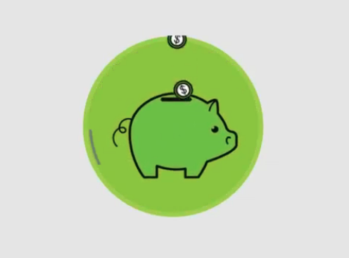 a vector showing a piggy bank where coins are fallen inside the piggy bank