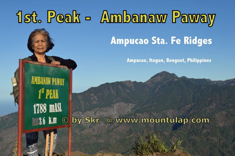 Senior citizen, at the highest point of Ambanaw Paoay 1st. Peak, is having a 360-degree view of the Cordillera mountain ranges 